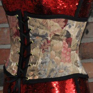 New Reversible Back Front Lace-up Underbust Waspie Waist Corset Belt XXS